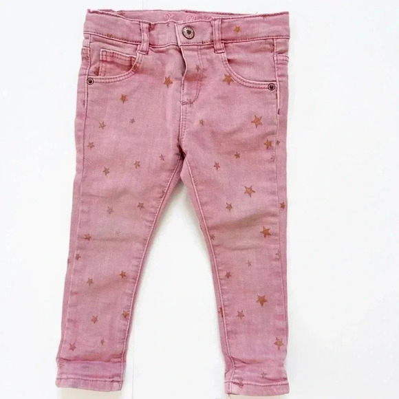 Zara Other - Zara Pink Glitter Star Skinny Jeans